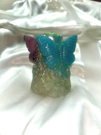 Whimsical Butterfly Candle with 3D crown frosted moldings 2pc set!