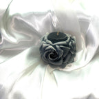 Chubby Black Rose Candle w/ 3D crown frosted petal tips 2pc set!