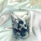 Whimsical Swirls Candle w/ 3D crown frosted moldings 2pc set!