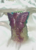 Whimsical Butterfly Candle with 3D crown frosted moldings 2pc set!