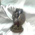 Mystical Owl Candle with 3D crown frosted moldings 2pc set!