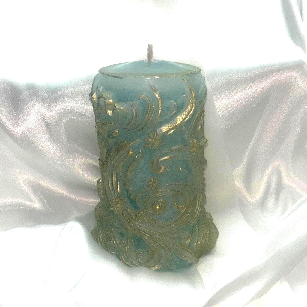 Whimsical Starry Candle w/ 3D crown frosted moldings 2pc set!