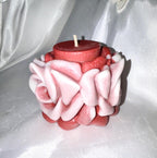 Chubby Roses Are Red Candle in 3D crown frosted moldings 2pc set!