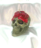 Skull N Roses Candle in Rustic Black 2pc set!