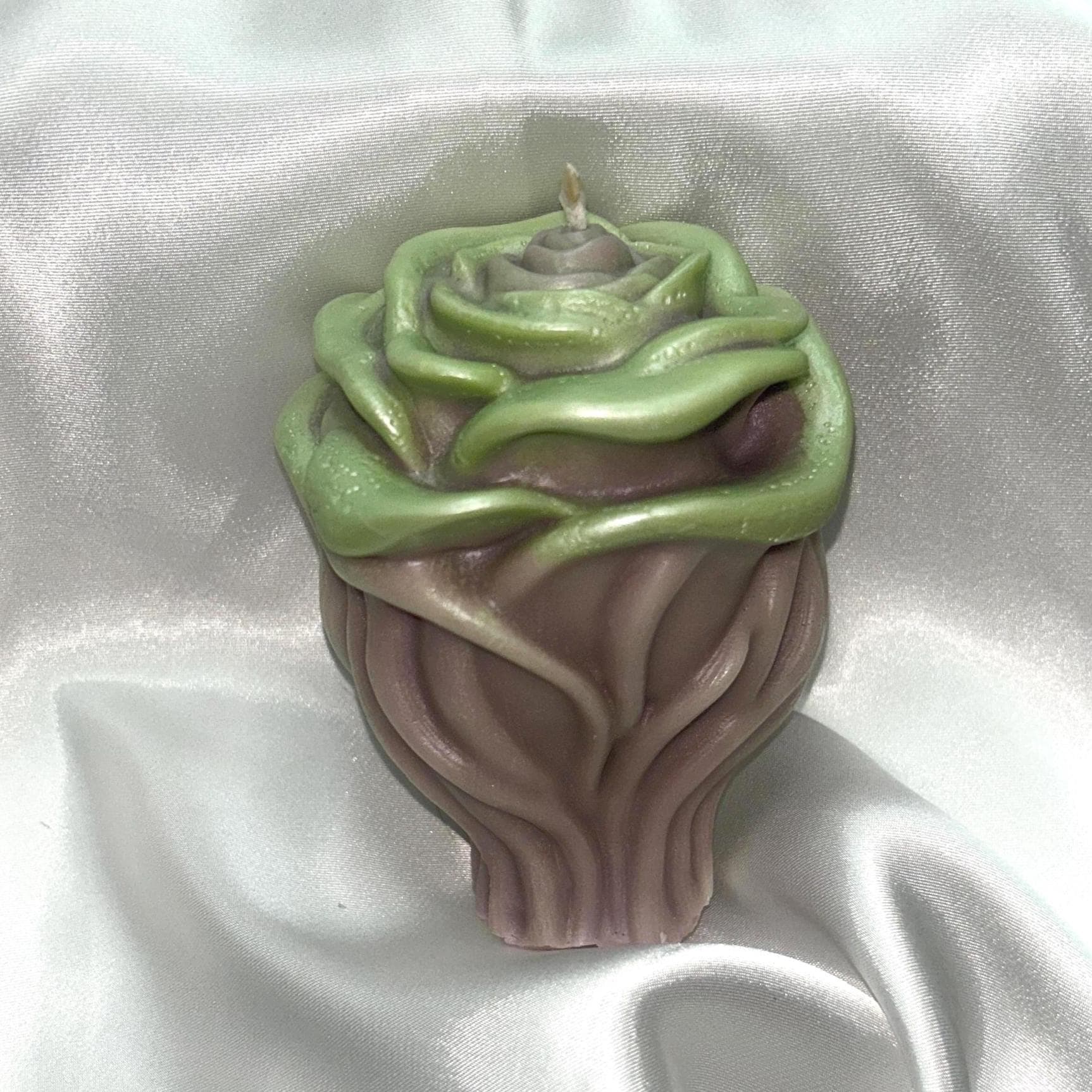 Black Rose Candle with 3D crown frosted petal tips 2pc set!