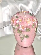 Fairy Pink 3D Crown Molded Floral Wedding Candles, Vows of Honor, 2pc set!