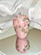 Fairy Pink Floral Wedding Candle, Vows of Honor 2pc set!