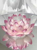 Naively Brilliant Lotus Candle, Whimsical White with/ 3D crown frosted petal tips 2pc set!