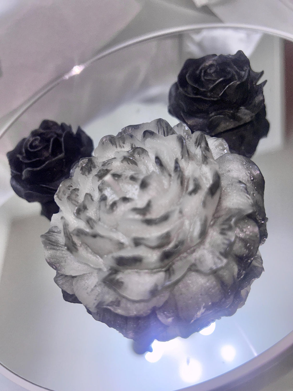 Rustic Black Tipped Peony Candles 3 pc set - The Dark Wonderers