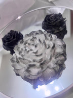 Rustic Black Tipped Peony Candles 3 pc set - The Dark Wonderers