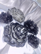 Rustic Black Tipped Peony Candles 3 pc set - The Dark Wonderers