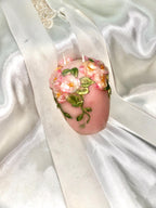 Fairy Pink Floral Wedding Candle, Vows of Honor 2pc set!