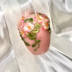 Fairy Pink 3D Crown Molded Floral Wedding Candles, Vows of Honor, 2pc set!