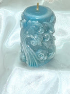 Whimsical Swirls Candles, 3D Crown Frosted Moldings, 2pc set!