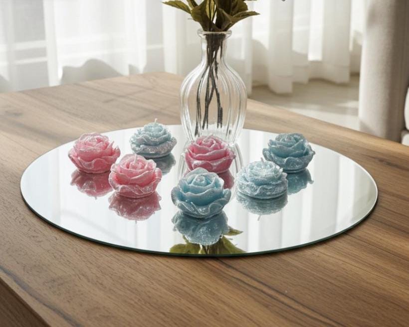 Floral Tea Lights, 3D Frosted in Whimsical White, 12 pc set!