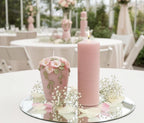 Fairy Pink 3D Crown Molded Floral Wedding Candles, Vows of Honor, 2pc set!