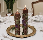 La Dolce Vita Candles in Il Vino Rosso, 3D Crowned Grapevine Moldings, 2pc set!
