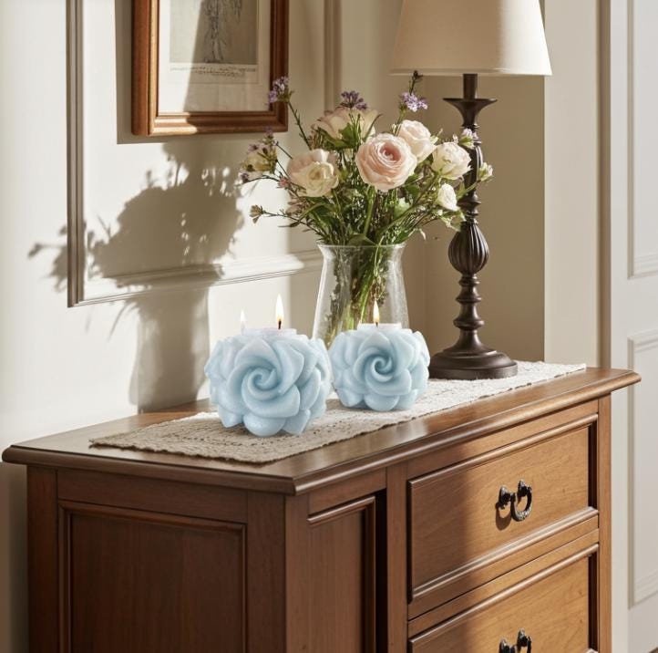 Chubby Roses Are Red Candles, 3D Crown Frosted Petal Tips, 2pc set!