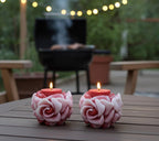 Chubby Roses Are Red Candles, 3D Crown Frosted Petal Tips, 2pc set!