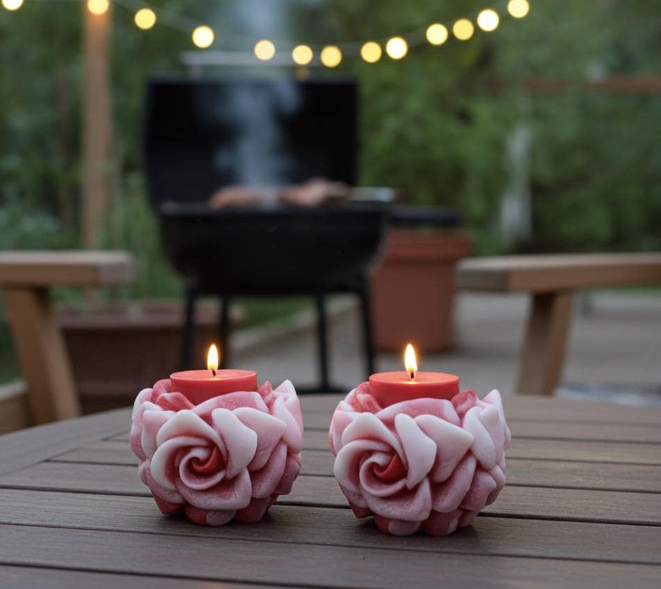 Chubby Roses Are Red Candles, 3D Crown Frosted Petal Tips, 2pc set!