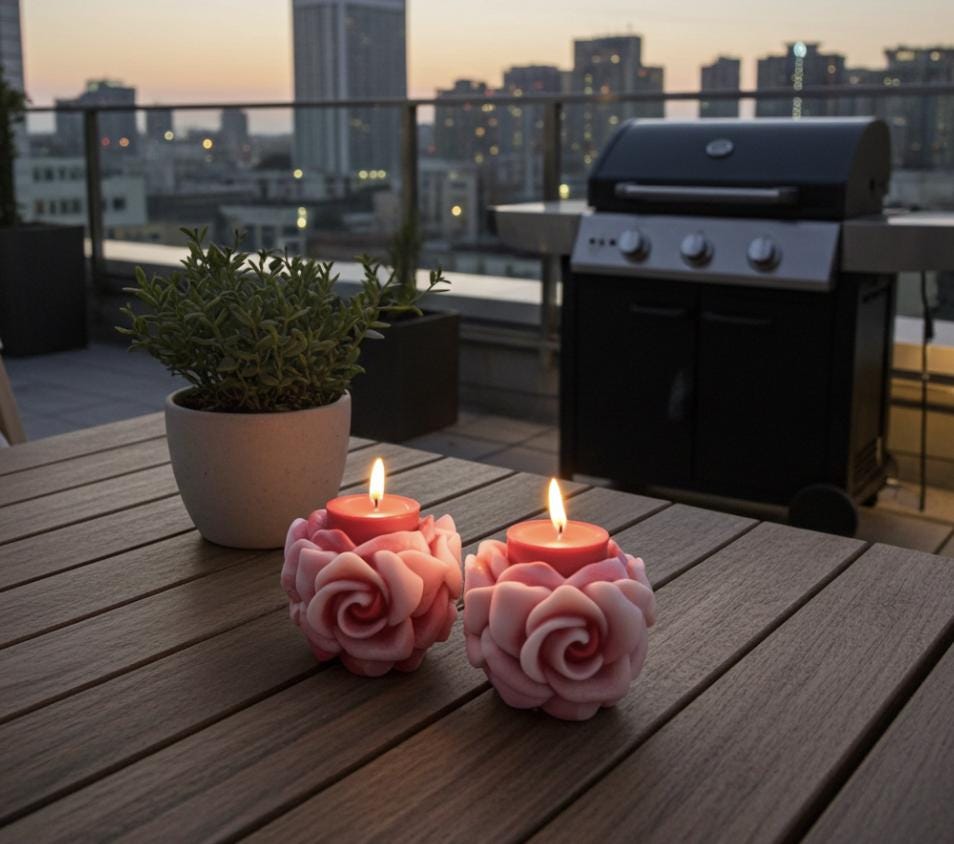 Chubby Roses Are Red Candles, 3D Crown Frosted Petal Tips, 2pc set!