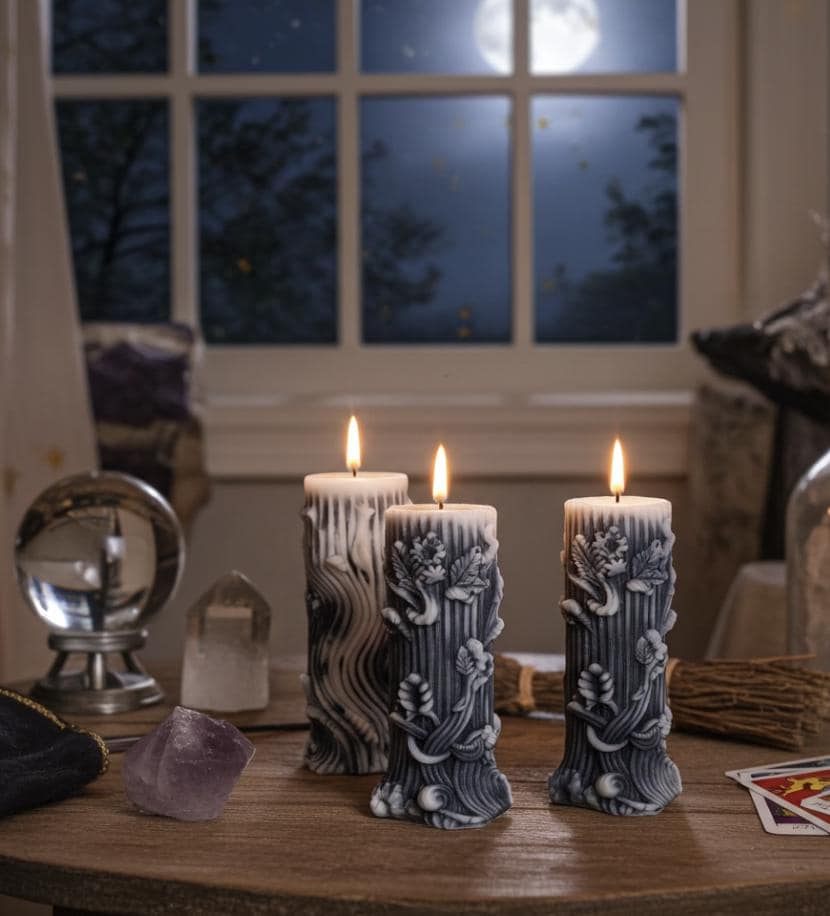 Dark In Rome Candles, 3D Crown Frosted Moldings, 3 pc set!