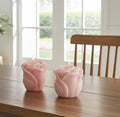 Rose Bud Candles, Beautifully Smothered in Fairy Pink, 2pc set!