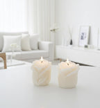 Rose Bud Candles, Beautifully Smothered in Fairy Pink, 2pc set!