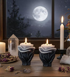 Black Rose Candles, 3D Crown Frosted Petal Tips, 2pc set!