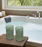 Whimsical Stars Candles, 3D Frosted Whimsical White Moldings, 2pc set!