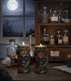 Skull Reptile Wrapped Candles, 3D Copper Red Roses (2pc Set)