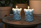 Snow Butterfly Candle, 3D Frosted Moldings, 2 pc set!