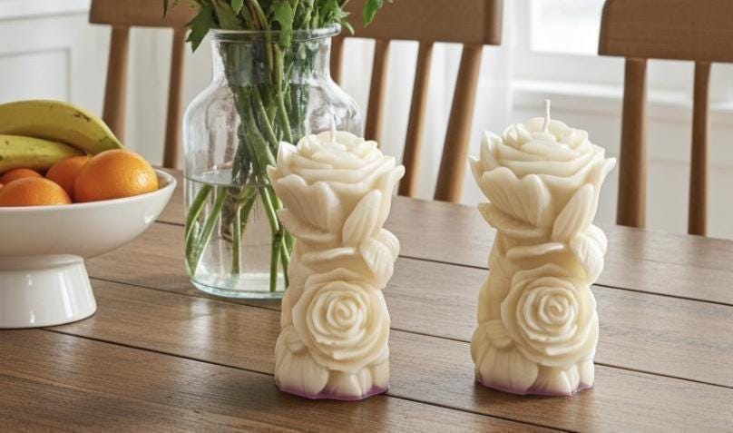 Roses Upon Roses Candles, 2pc set!
