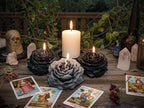Rustic Black 3D Frosted Petal Tipped Peony Candles, The Dark Wanderers, 3 pc set!