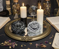 Dark Duality Peonies Candles in Rustic Black, 3D Frosted Petal Tips, 2pc set!