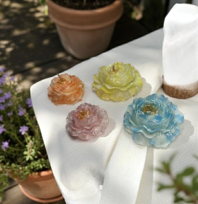 Prosperous Peonies, 3D Frosted Petal Tips, 4 pc set!