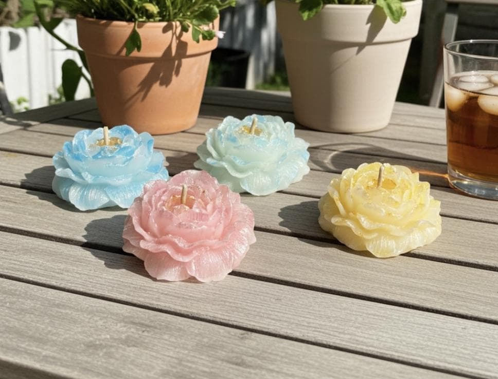 Prosperous Peonies, 3D Frosted Petal Tips, 4 pc set!