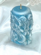 Whimsical Swirls Candles, 3D Crown Frosted Moldings, 2pc set!