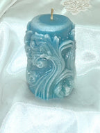 Whimsical Swirls Candles, 3D Crown Frosted Moldings, 2pc set!