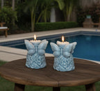 Snow Butterfly Candle, 3D Frosted Moldings, 2 pc set!