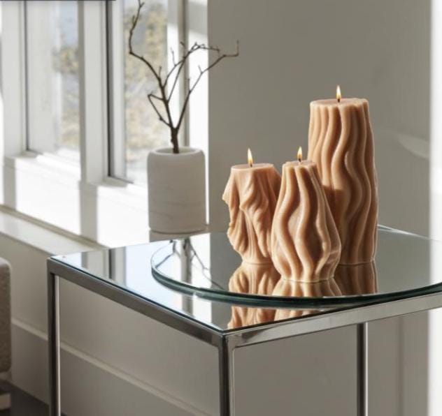 3D Spiral Waved Classic Three in Copper Sun Tan, 3 pc set!