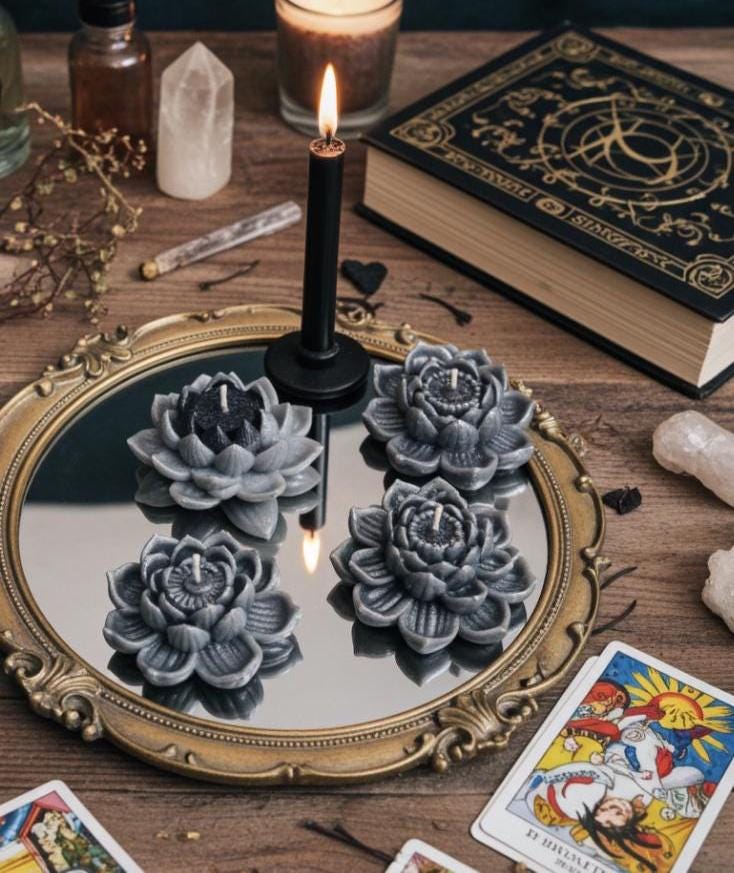 Frozen In Time, Lotus Candles, Winter White 3D Frosted Petal Tips, 5 pc set!