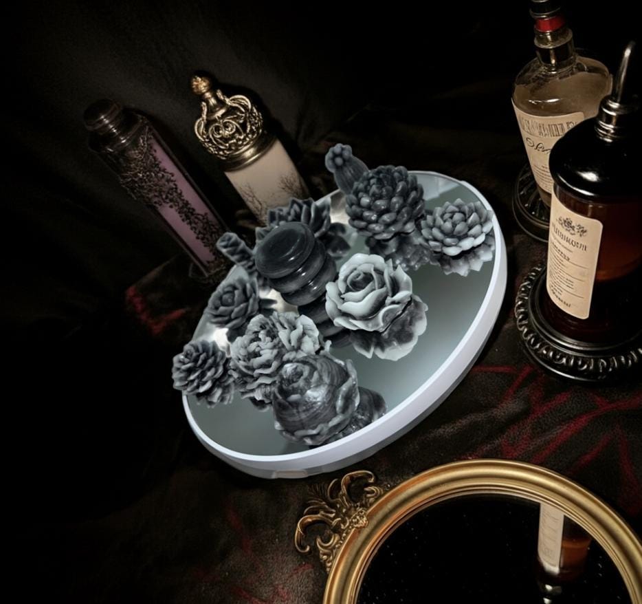 Dark Floral 3D Frosted Wax Tarts, Eucalyptus Scented, 13 pc set!