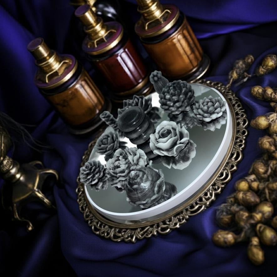 Dark Floral 3D Frosted Wax Tarts, Eucalyptus Scented, 13 pc set!