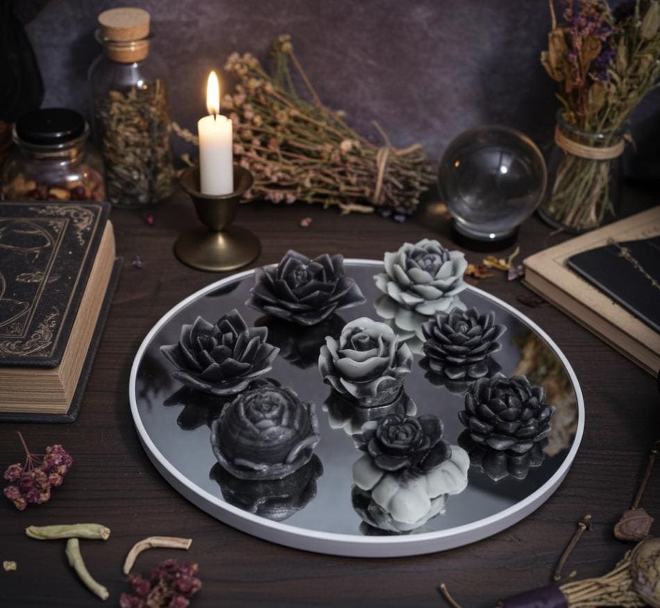 Dark Floral 3D Frosted Wax Tarts, Eucalyptus Scented, 13 pc set!