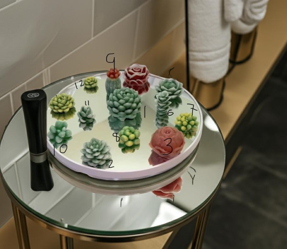 Succulent 3D Frosted Wax Tarts: Cacti, Rose & Peony, 14-Piece Set!