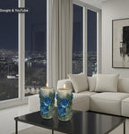 3D Floral Peaking Meadow Candle Set, Spring Green Leaves