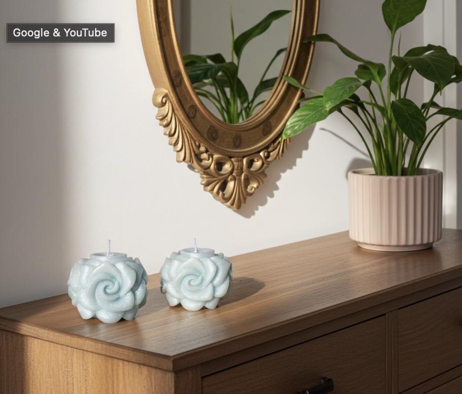 Chubby Roses Are Red Candles, 3D Crown Frosted Petal Tips, 2pc set!
