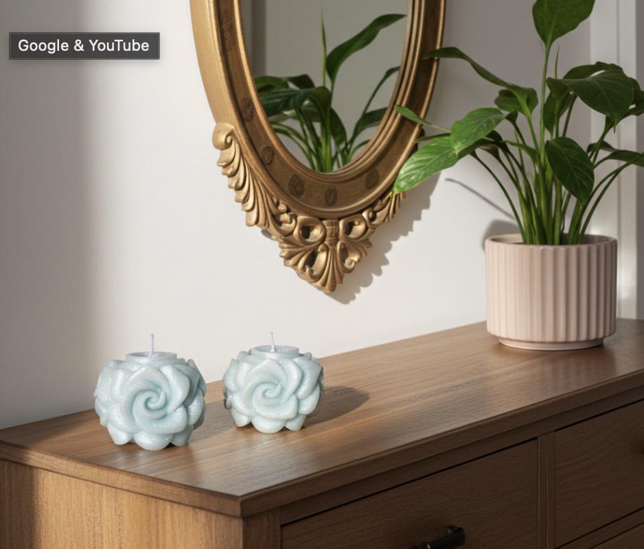 Chubby Roses Are Red Candles, 3D Crown Frosted Petal Tips, 2pc set!