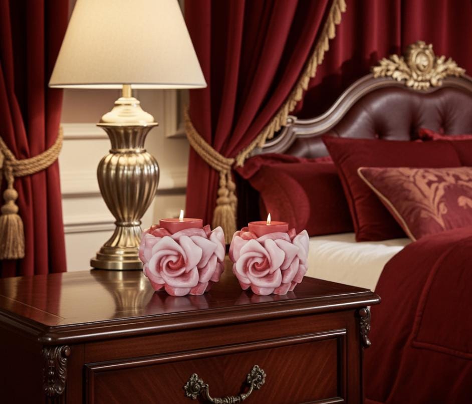 Chubby Roses Are Red Candles, 3D Crown Frosted Petal Tips, 2pc set!